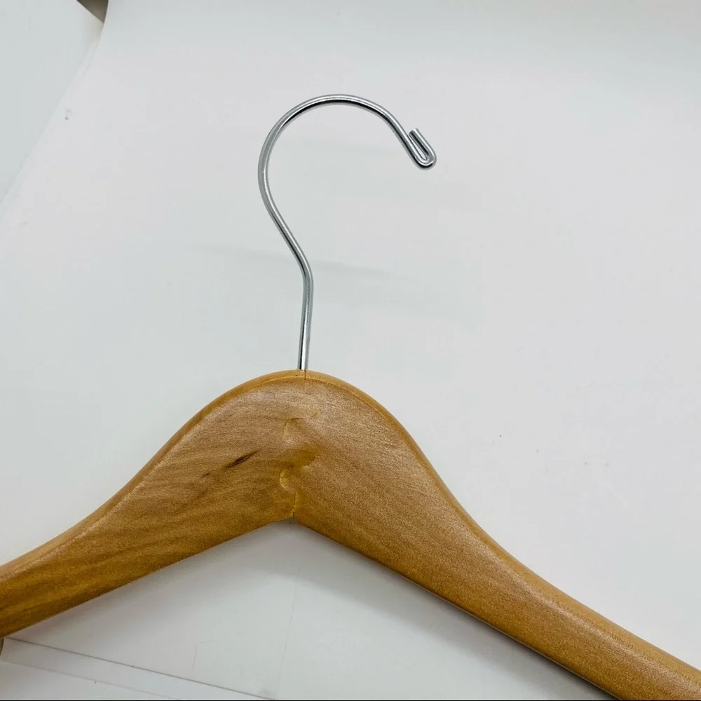 NWT Two Natural Premium Wooden Hangers Multi-Function Dress, Tees, Shirts